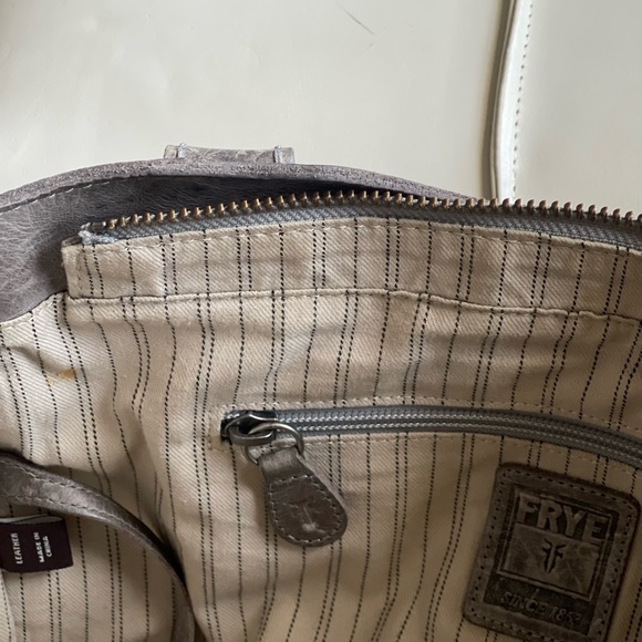 Frye Melissa Satchel in Distressed Gray Leather - Picture 9 of 11